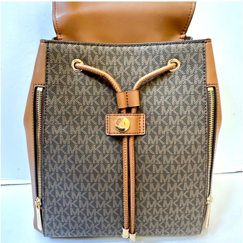 Michael Kors Medium Logo Phoebe Backpack Brown - Picture 6 of 11
